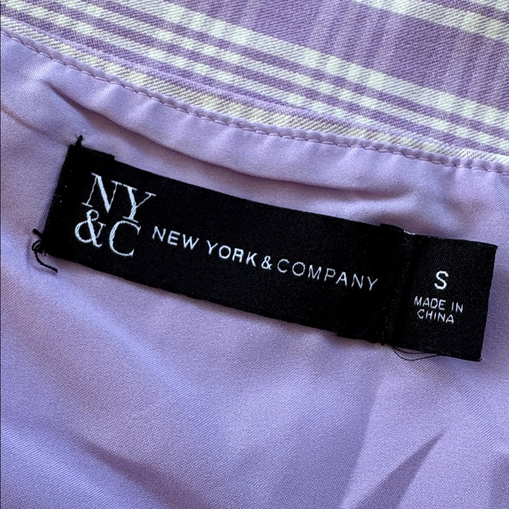 New York & Company purple white plaid button up sleeveless vest blouse small - Picture 11 of 13